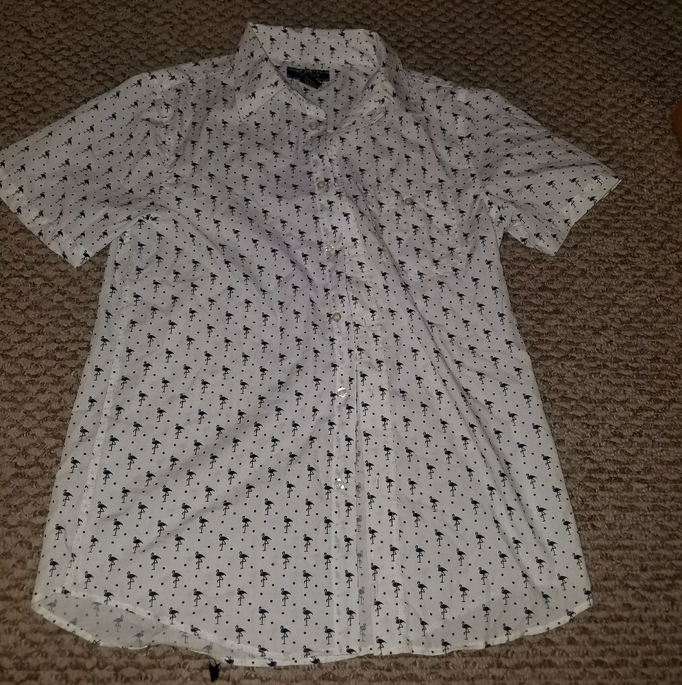 Courage clothing Co. Flamingos button up